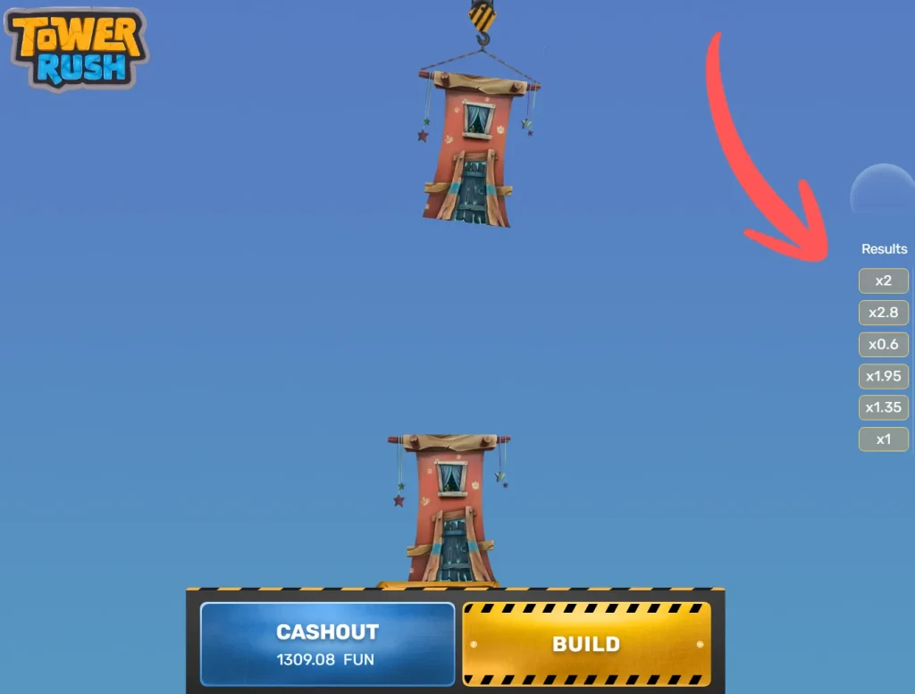 Tower Rush – sledovanie výhry