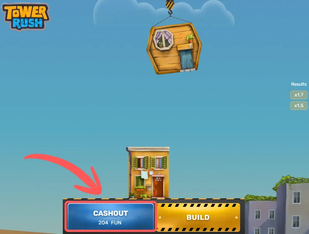 Tower Rush – výplata výhry